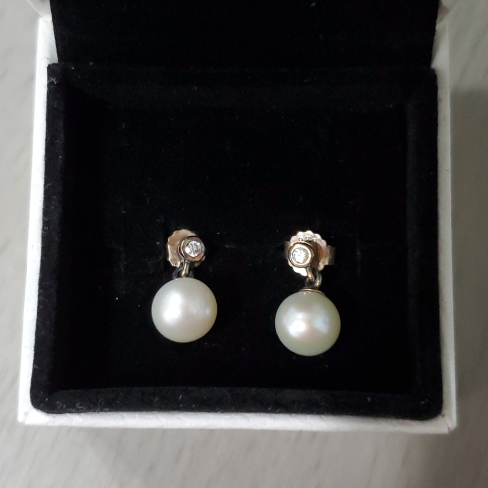 Pandora Pearl Dropped Earrings